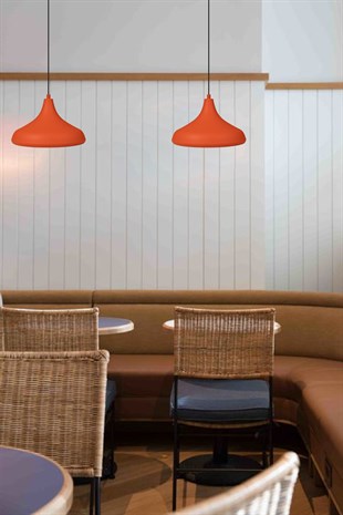 Bamyum Champion Turuncu Küçük Metal Avize Cafe Mutfak Salon Oturma Odası Modern Dekoratif Sarkıt