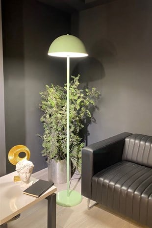 Bamyum Mint Yeşili Lambader Modern Dekoratif Metal Salon Hol Oturma Odası Çalışma Odası Zemin Lamba