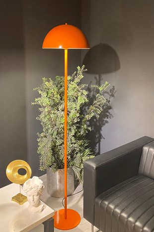 Bamyum Turuncu Lambader Modern Dekoratif Metal Salon Hol Oturma Odası Çalışma Odası Zemin Lambası